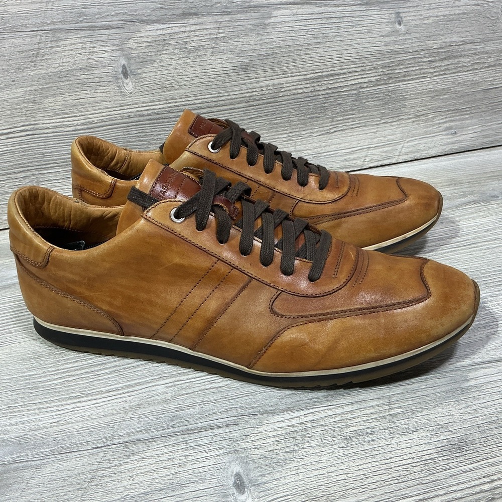 Men's Magnanni Ibiza Honey Brown Leather Sneakers Shoes Portugal Size 13 M 18837